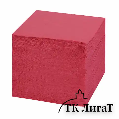 Салфетки бумажные 400 шт., 24х24 см, "Big Pack", красные, 100% целлюлоза, LAIMA, 114727