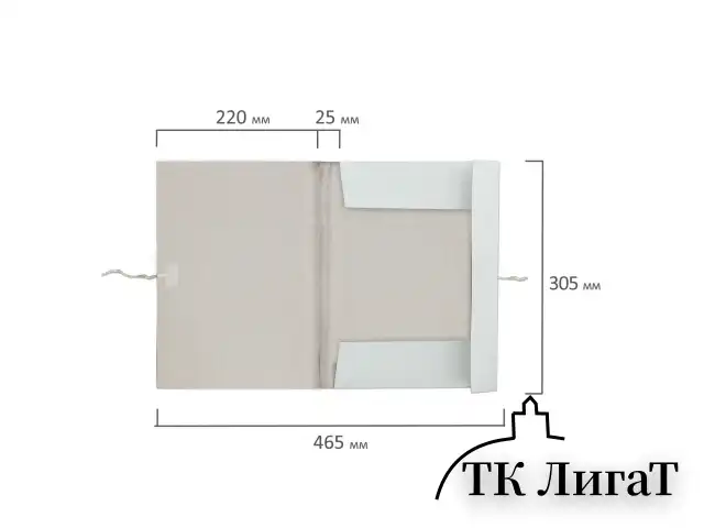 Папка для бумаг с завязками картонная STAFF, гарантированная плотность 310 г/м2, до 200 листов, 121120