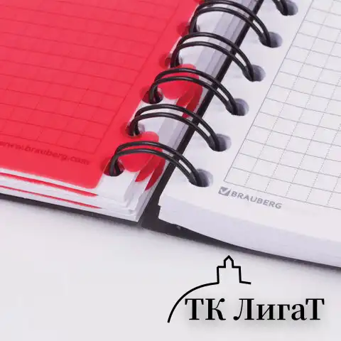 Блокнот МАЛЫЙ ФОРМАТ (105х148 мм) А6, 150 л., гребень сбоку, на резинке, пластиковая обложка, клетка, BRAUBERG, "Black Jack", 125388