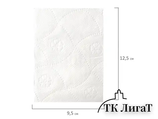 Бумага туалетная бытовая, спайка 8 шт., 2-х слойная, (8х19 м), LAIMA, белая, 126905
