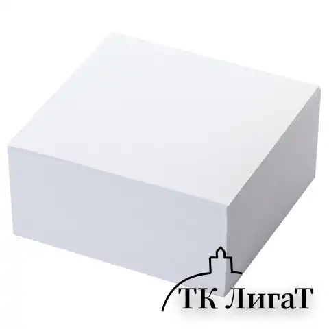 Блок для записей STAFF в подставке прозрачной, куб 9х9х5 см, белый, белизна 90-92%, 129193