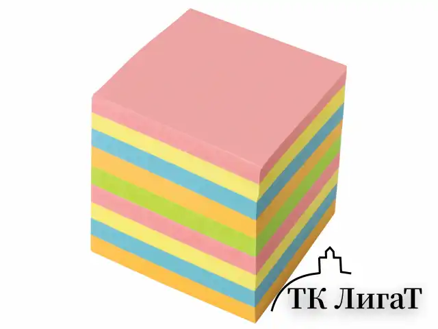 Блок для записей BRAUBERG проклеенный, куб 9х9х9 см, цветной, 129207