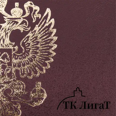 Папка адресная бумвинил с гербом России, формат А4, бордовая, индивидуальная упаковка, STAFF "Basic", 129576