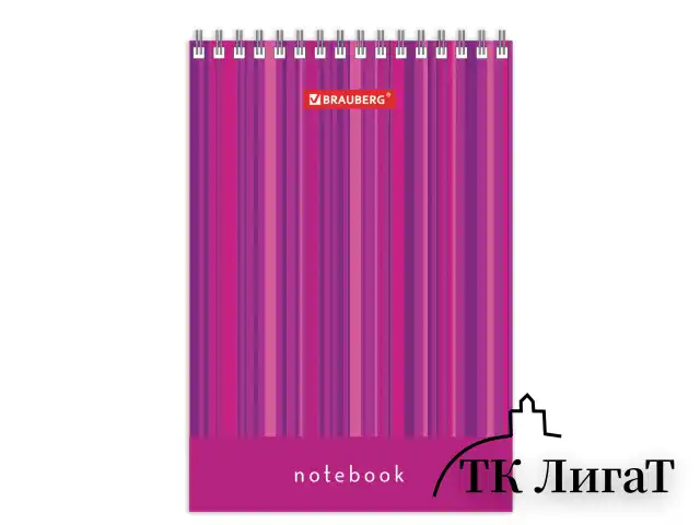 Блокнот МАЛЫЙ ФОРМАТ (97х145 мм) А6, 40 л., гребень, картон, клетка, BRAUBERG, "Полоски", 129822