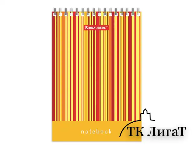 Блокнот МАЛЫЙ ФОРМАТ (97х145 мм) А6, 40 л., гребень, картон, клетка, BRAUBERG, "Полоски", 129822