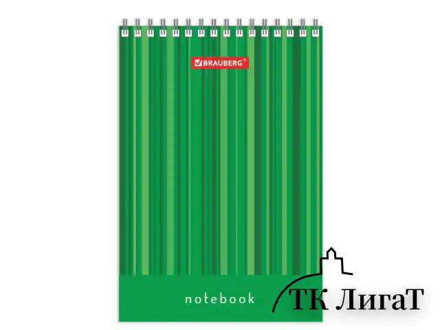 Блокнот МАЛЫЙ ФОРМАТ (97х145 мм) А6, 40 л., гребень, картон, клетка, BRAUBERG, "Полоски", 129822