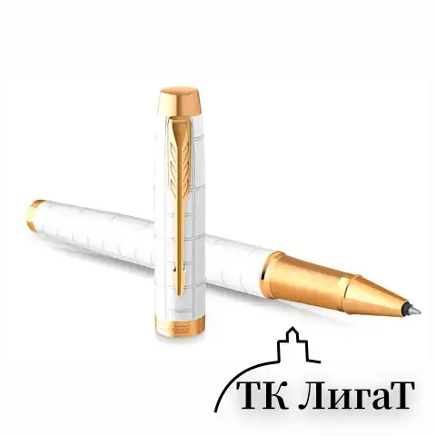 Ручка-роллер PARKER "IM Premium Pearl GT", корпус жемчужный лак, позолоченные детали, черная, 2143646
