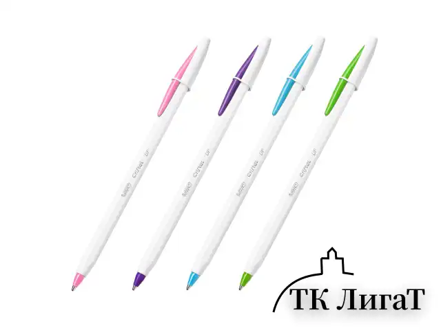 Ручки шариковые BIC "Cristal Up Fun", НАБОР 4 ЦВЕТА (салатовый, розовый, фиолетовый, голубой), узел 1 мм, линия 0,32 мм, блистер, 949870