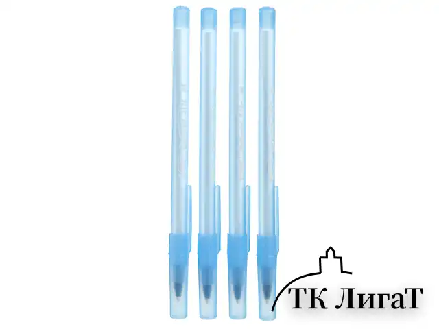 Ручки шариковые BIC "Round Stic", НАБОР 4 шт., СИНИЕ, узел 1 мм, линия письма 0,32 мм, пакет, 944176