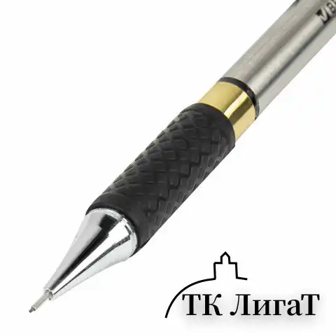 Карандаш механический 0,5 мм, BRAUBERG "Black Jack", металлический корпус, ластик, резиновый грип, 180463