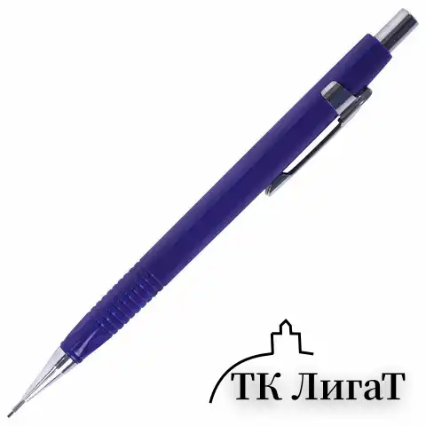 Набор BRAUBERG: механический карандаш, трёхгранный синий корпус + грифели HB, 0,7 мм, 12 штук, блистер, 180494