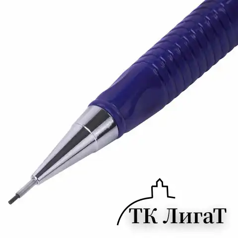 Набор BRAUBERG: механический карандаш, трёхгранный синий корпус + грифели HB, 0,7 мм, 12 штук, блистер, 180494