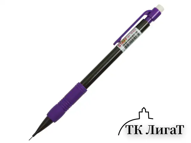 Карандаш механический 0,5 мм, STAFF "College" MP-422, ластик, резиновый грип, корпус черный, детали ассорти, 181422