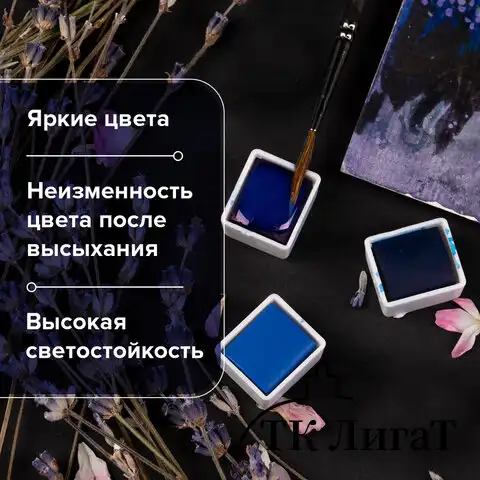Акварель художественная кюветы НАБОР 24 цвета по 3,5 г, пластиковый кейс, BRAUBERG ART CLASSIC, 191770