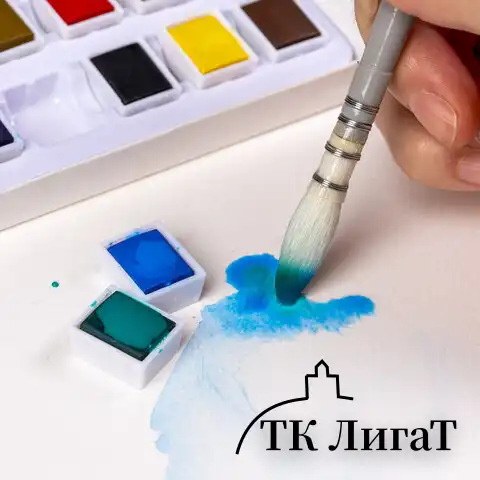 Акварель художественная в кюветах НАБОР 24 цвета по 2,5 г, BRAUBERG ART DEBUT, 191778