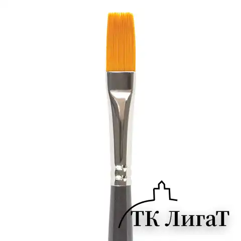 Кисть художественная проф. BRAUBERG ART CLASSIC, синтетика жесткая, плоская, № 8, длинная ручка, 200666
