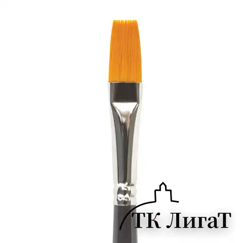 Кисть художественная проф. BRAUBERG ART CLASSIC, синтетика жесткая, плоская, № 10, длинная ручка, 200667