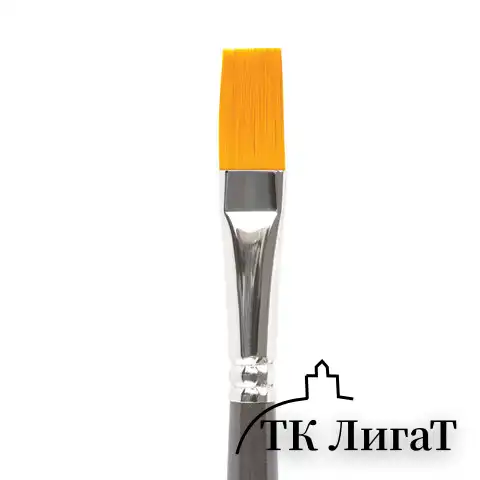 Кисть художественная проф. BRAUBERG ART CLASSIC, синтетика жесткая, плоская, № 12, длинная ручка, 200668