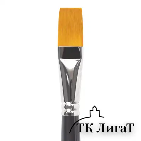 Кисть художественная проф. BRAUBERG ART CLASSIC, синтетика жесткая, плоская, № 20, длинная ручка, 200672
