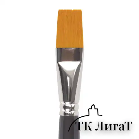 Кисть художественная проф. BRAUBERG ART CLASSIC, синтетика жесткая, плоская, № 22, длинная ручка, 200673
