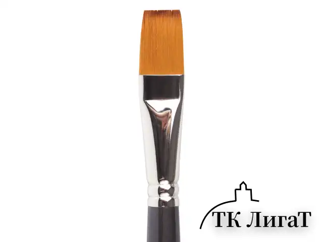 Кисть художественная проф. BRAUBERG ART CLASSIC, синтетика мягкая под колонок, плоск, № 18, кор руч, 200704