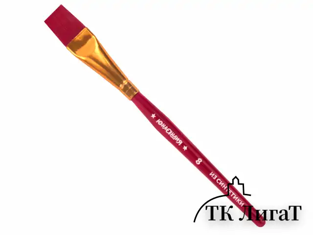 Кисти ЮНЛАНДИЯ, набор 6 шт. (СИНТЕТИКА: круглые № 2, 3; плоские № 4, 5, 6, 8), блистер с европодвесом, 200890