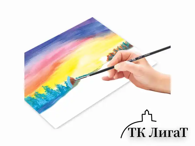 Кисть художественная профессиональная BRAUBERG ART CLASSIC, синтетика, мягкая, веерная, № 2, длинная ручка, 200948