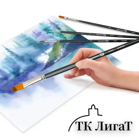 Кисти художественные набор 5 шт., синтетика, BRAUBERG ART CLASSIC, № 1-10, 200958