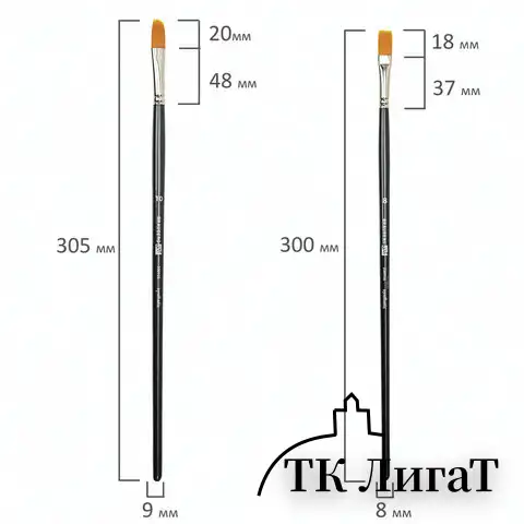 Кисти художественные набор 5 шт., синтетика, BRAUBERG ART CLASSIC, № 1-10, 200958