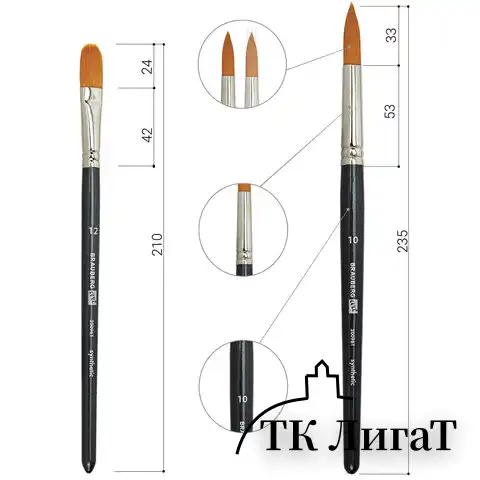 Кисти художественные набор 10 шт., синтетика BRAUBERG ART CLASSIC, 200961