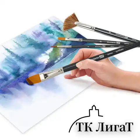 Кисти художественные набор 12 шт. в черном пенале, синтетика, BRAUBERG ART CLASSIC, № 0-14 + веерная, 200966