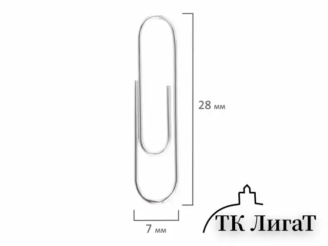 Скрепки BRAUBERG, 28 мм, никелированные, 100 шт., в картонной коробке, Россия, 221523
