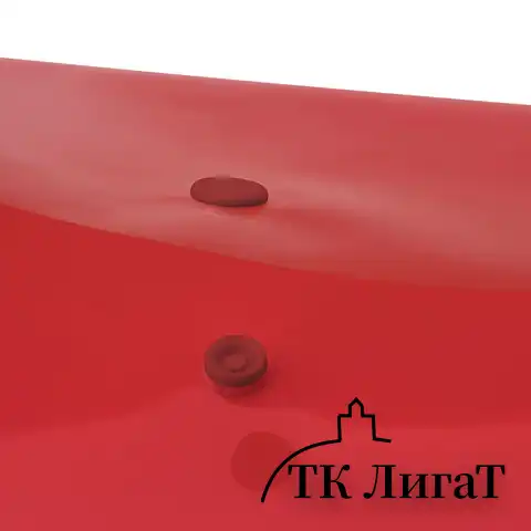 Папка-конверт с кнопкой BRAUBERG, А4, до 100 листов, прозрачная, красная, 0,15 мм, 221636