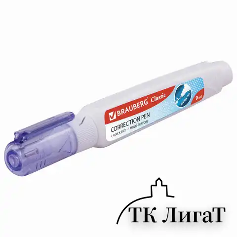 Ручка-корректор BRAUBERG, 9 мл, металлический наконечник, 221675