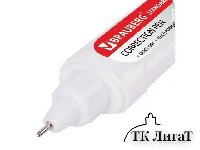 Ручка-корректор BRAUBERG, 10 мл, металлический наконечник, в упаковке с подвесом, 222059