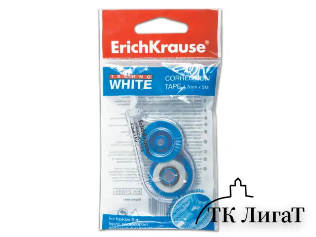 Корректирующая лента ERICH KRAUSE "Techno White Mini", 4,2 мм х 5 м, упаковка с европодвесом, 21885