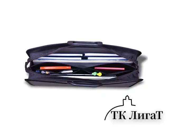 Папка-портфель пластиковая БОЛЬШОГО ФОРМАТА BRAUBERG "ПОРТФОЛИО", А3 (470х380х130 мм), 3 отделения, серая, 223080