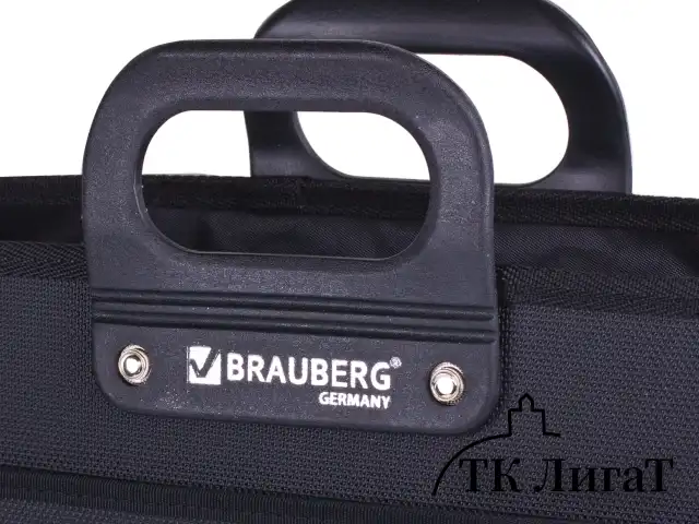Папка-портфель пластиковая BRAUBERG "ПРЕМЬЕР" А4 (390х315х120 мм) 3 отделения, фактура "бисер", черная, 223082