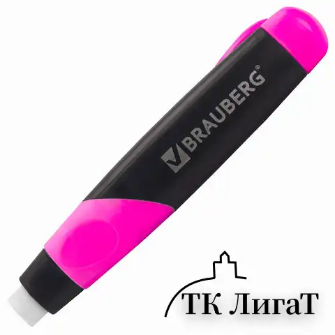Ластик выдвижной BRAUBERG "Blaster", 112х21х24мм, белый, пластиковый держатель ассорти, 223593