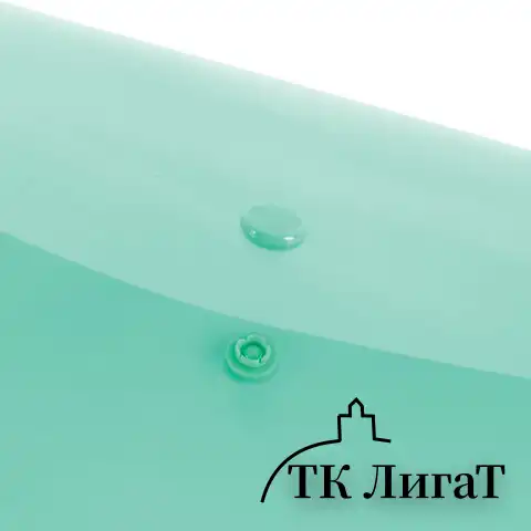 Папка-конверт с кнопкой БОЛЬШОГО ФОРМАТА (305х435 мм), А3, прозрачная, зеленая, 0,18 мм, BRAUBERG, 224033