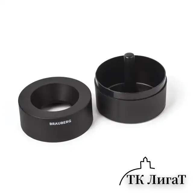 Скрепочница магнитная BRAUBERG с 30 скрепками, большой бочонок, черная, 225191