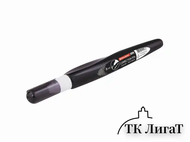 Ручка-корректор BRAUBERG, 8 мл, металлический наконечник, черный корпус, 225214