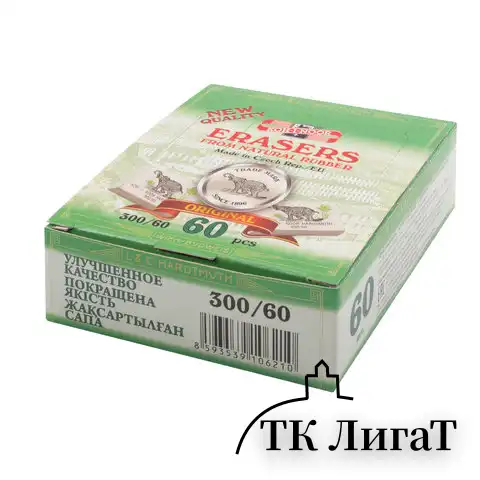 Ластик KOH-I-NOOR "Слон" 300/60, 31x21x8 мм, белый/цветной, прямоугольный, натуральный каучук, 0300060025KDRU