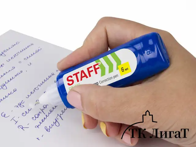 Ручка-корректор STAFF "College", 6 мл, металлический наконечник, плоский корпус, 227569