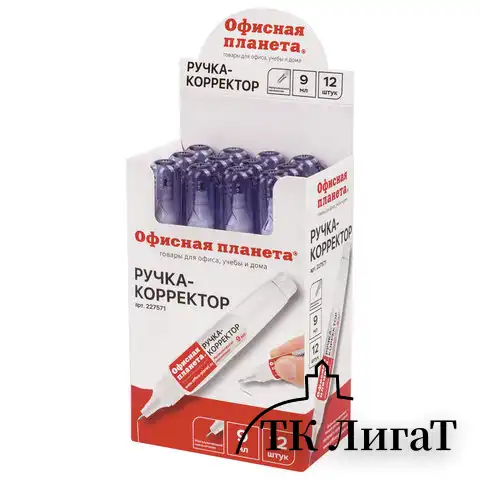 Ручка-корректор ОФИСНАЯ ПЛАНЕТА, 9 мл, металлический наконечник, 227571
