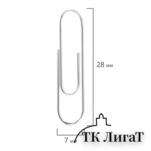 Скрепки BRAUBERG, 28 мм, оцинкованные, 100 шт., в картонной коробке, 227583
