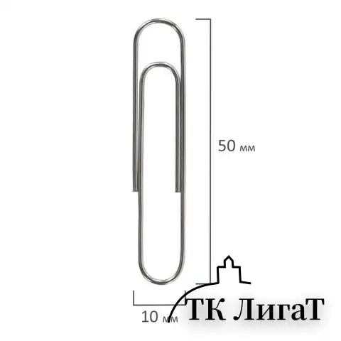 Скрепки большие 50 мм, BRAUBERG, оцинкованные, 50 шт., в картонной коробке, 227589