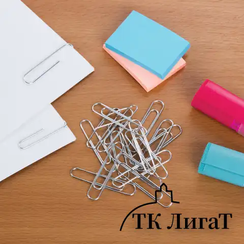 Скрепки большие 50 мм, BRAUBERG, оцинкованные, 50 шт., в картонной коробке, 227589