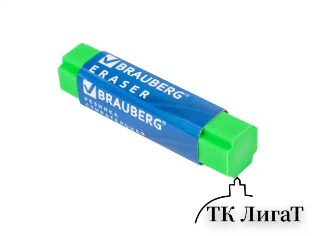 Ластик BRAUBERG "X-Erase", 68х15х15 мм, цвет ассорти, экологичный ПВХ, 228066