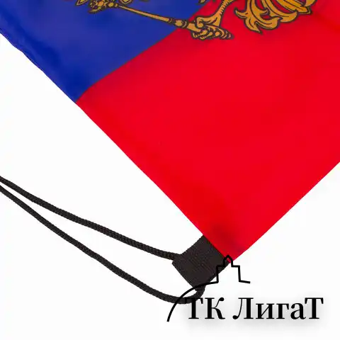 Сумка-мешок на завязках "Триколор РФ", с гербом РФ, 32х42 см, BRAUBERG, 228328, RU37